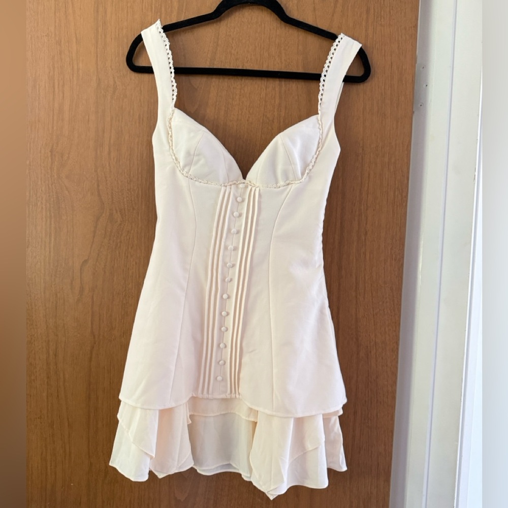 Oh Polly Cream Tie-Back Dress